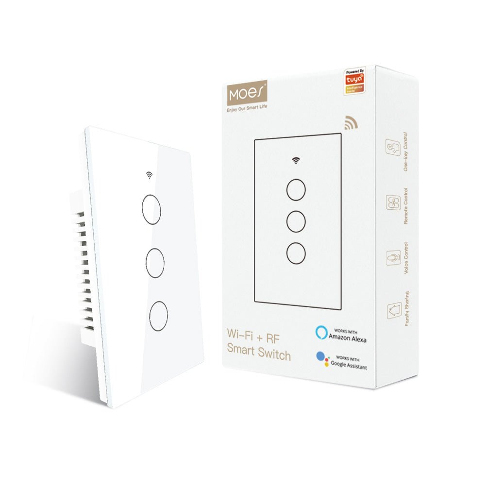3-Gang WiFi Glass Light Switch