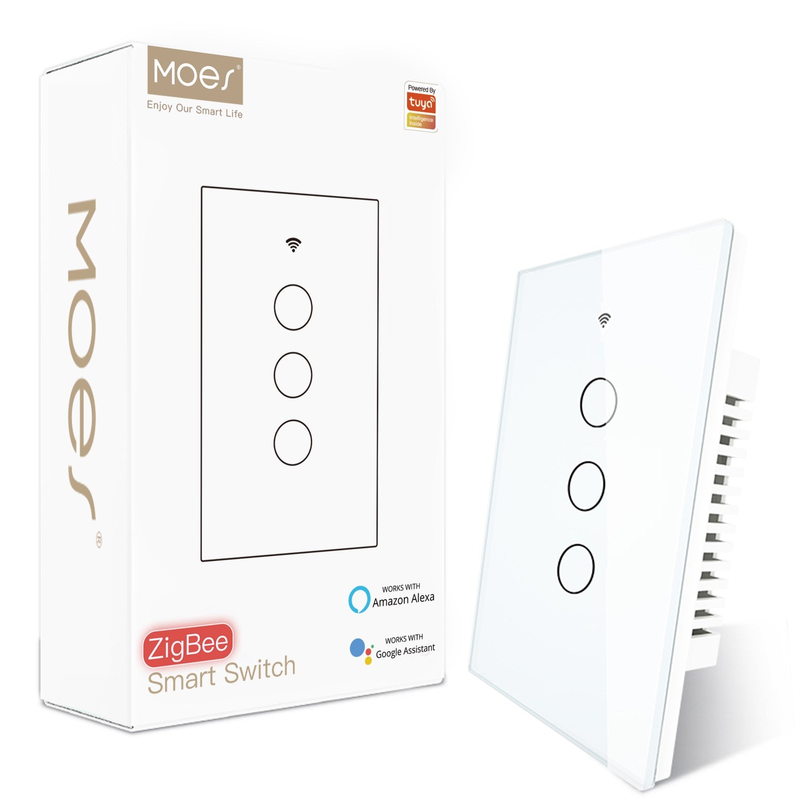 3-Gang Zigbee Glass Light Switch